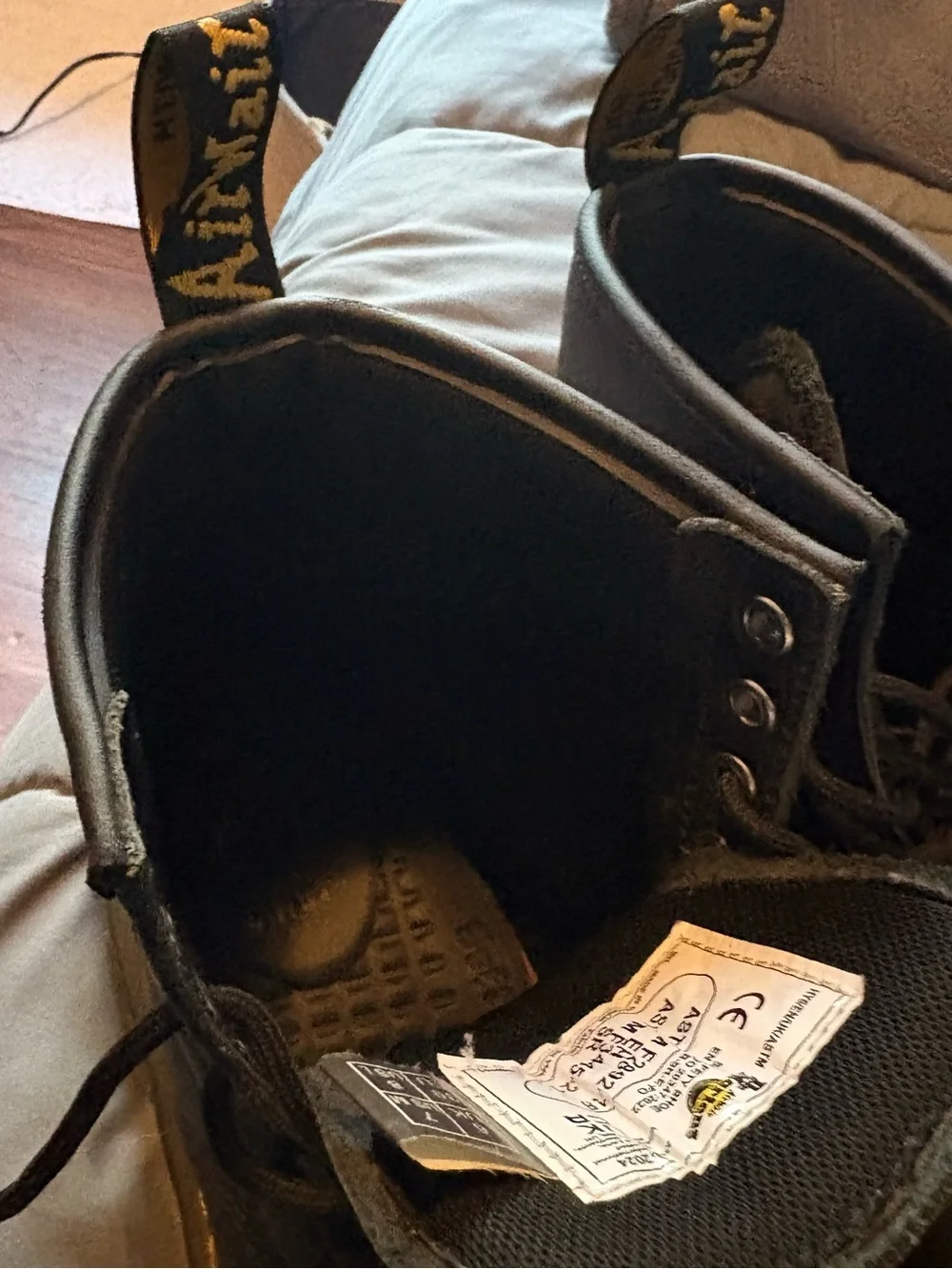 Padded Black Leather Dr. Marten Boots